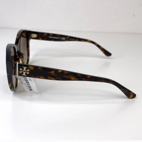 TORY BURCH Classic Sunglasses NEW Dark Tortoise With Gold Logo main image 5